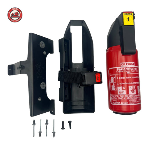 VW Audi car with European certified fire extinguisher, not approved for US road use