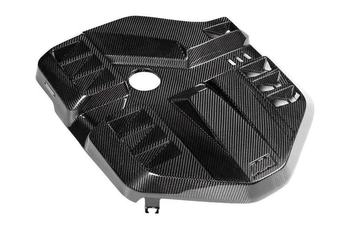 Eventuri G8X Engine Cover in matte carbon fiber for BMW M2 M3 M4 with vented design and OEM mount compatibility