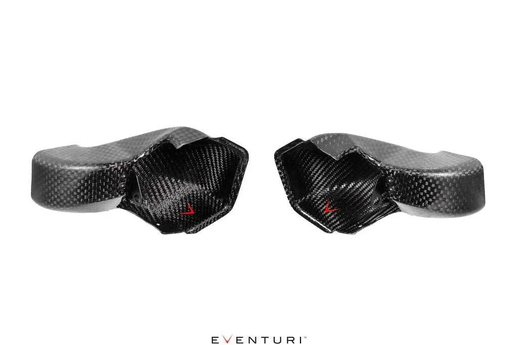 Eventuri G87 M2 gloss carbon fiber air intake scoop set designed for BMW G87 M2 to improve airflow and intake temperature.