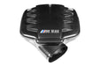 Eventuri E9X M3 matte carbon fiber inlet plenum with M V8 badge and carbon texture finish