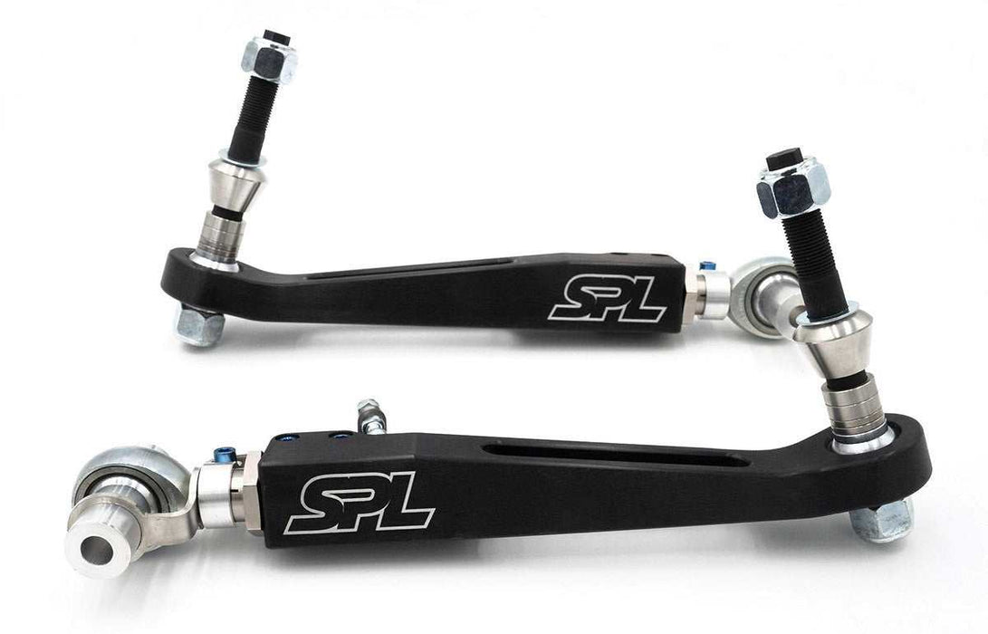 SPL Parts E9X M3 Front Lower Control Arms made of billet aluminum with titanium hardware for BMW E9X and E8X models