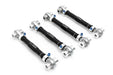 SPL Parts Rear Upper Control Arms for BMW E9X and E8X with black anodized aluminum and blue titanium accents